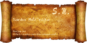 Sanko Mónika névjegykártya