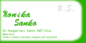 monika sanko business card